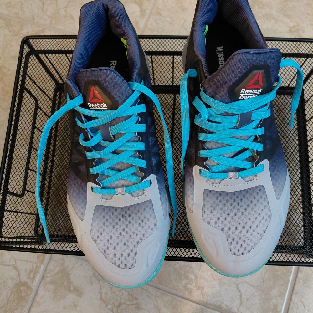 Reebok Gray and Teal Athletic Shoes Size 8.5